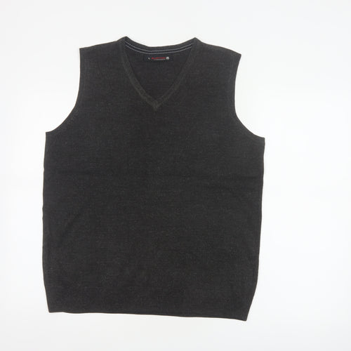 Burton Mens Black L V-Neck Knitted Sleeveless Jumper Vest