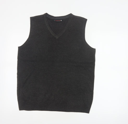 Burton Mens Black L V-Neck Knitted Sleeveless Jumper Vest