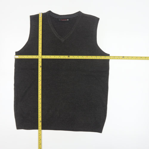 Burton Mens Black L V-Neck Knitted Sleeveless Jumper Vest