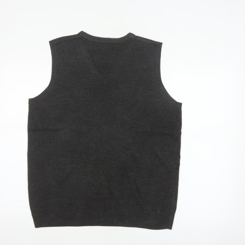 Burton Mens Black L V-Neck Knitted Sleeveless Jumper Vest