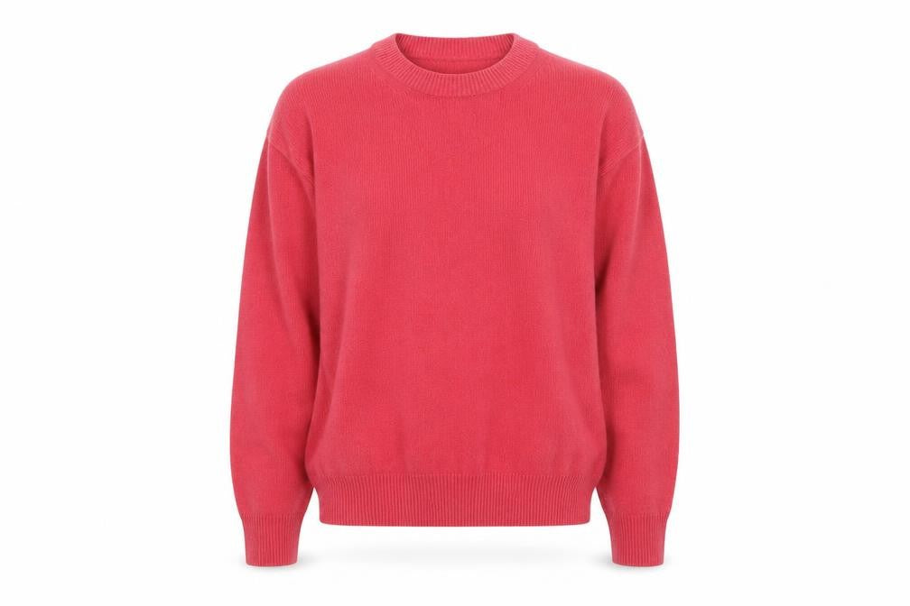 Uniqlo Women Pink S 100% Wool Crew Neck Raglan Pullover Jumper