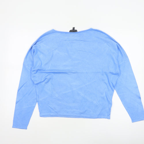 Phase Eight Women’s Blue XS Viscose Knit Crew Neck Pullover Jumper