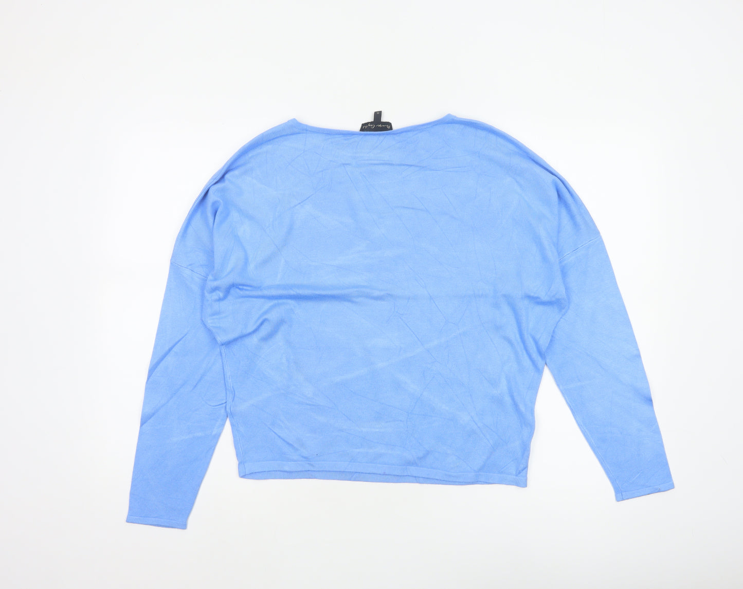 Phase Eight Women’s Blue XS Viscose Knit Crew Neck Pullover Jumper