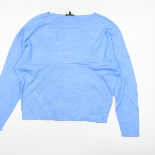 Phase Eight Women’s Blue XS Viscose Knit Crew Neck Pullover Jumper