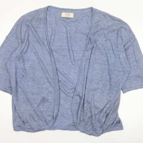 Fat Face Women’s Blue Size 20 Linen Open 3/4 Sleeve Cardigan