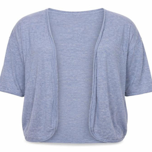Fat Face Women’s Blue Size 20 Linen Open 3/4 Sleeve Cardigan
