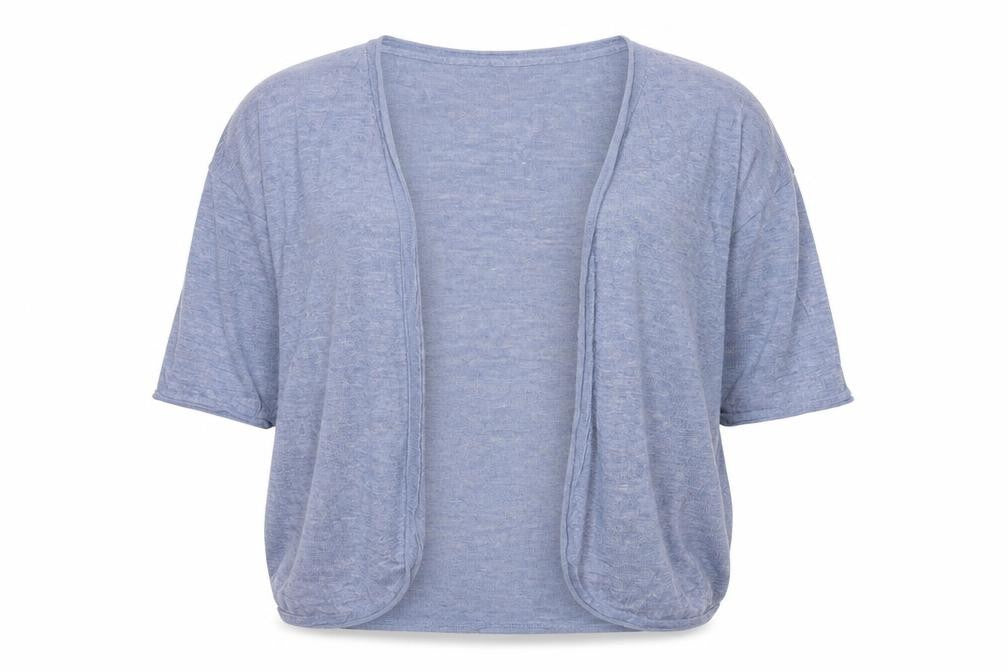 Fat Face Women’s Blue Size 20 Linen Open 3/4 Sleeve Cardigan
