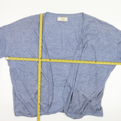 Fat Face Women’s Blue Size 20 Linen Open 3/4 Sleeve Cardigan