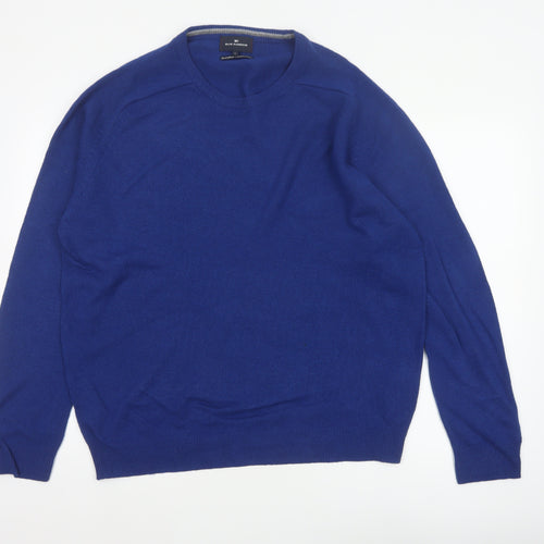 Blue Harbour Men’s Blue L Lambswool Crew Neck Pullover Jumper