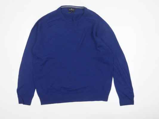 Blue Harbour Men’s Blue L Lambswool Crew Neck Pullover Jumper