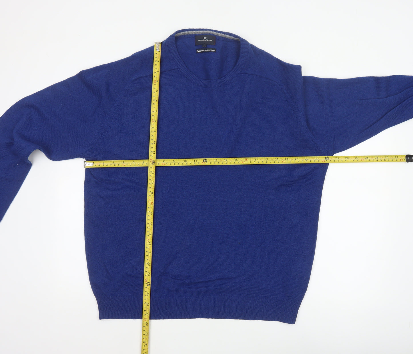 Blue Harbour Men’s Blue L Lambswool Crew Neck Pullover Jumper