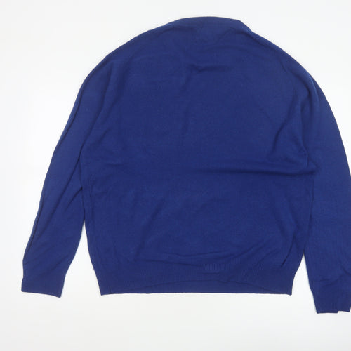Blue Harbour Men’s Blue L Lambswool Crew Neck Pullover Jumper