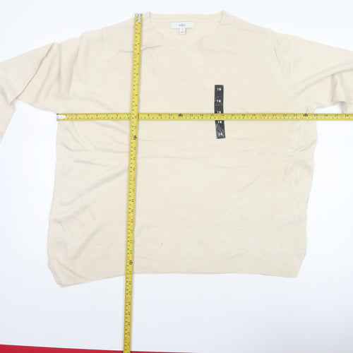 Marks and Spencer Women Ivory Size 18 Crew Neck Knit Pullover Jumper