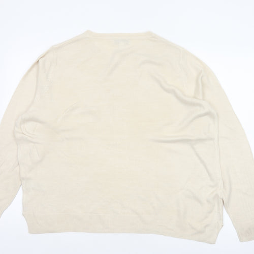 Marks and Spencer Women Ivory Size 18 Crew Neck Knit Pullover Jumper