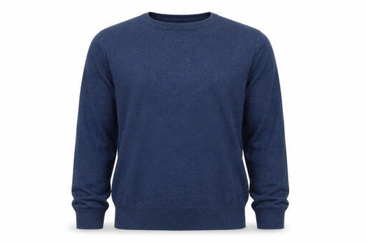 Marks and Spencer Men Blue M Pure Cotton Crew Neck Pullover Jumper