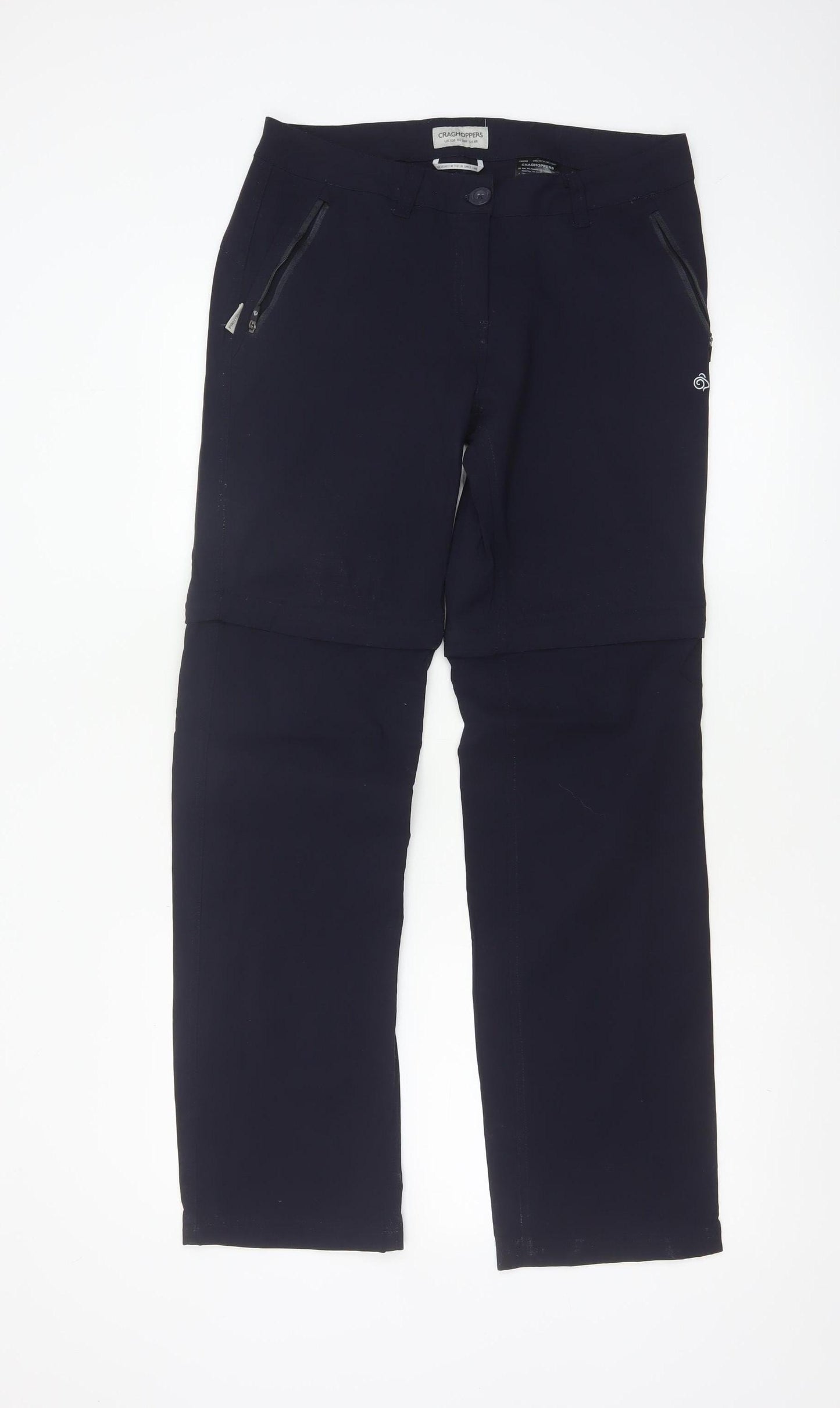 Craghoppers Women’s Navy UK 10R Convertible Zip-Off Walking Trousers