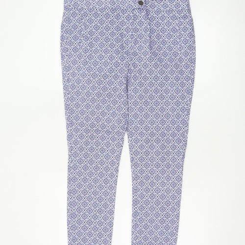 Dorothy Perkins Women’s Blue Geometric Skinny Trousers UK 14 Stretch