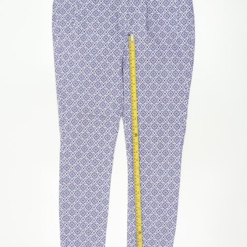 Dorothy Perkins Women’s Blue Geometric Skinny Trousers UK 14 Stretch