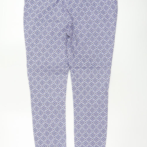 Dorothy Perkins Women’s Blue Geometric Skinny Trousers UK 14 Stretch
