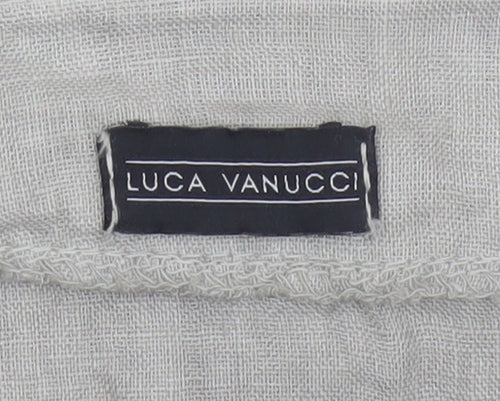 Luca Vanucci Women’s Grey XL Linen Button-Up Pocket Blouse Made in Italy