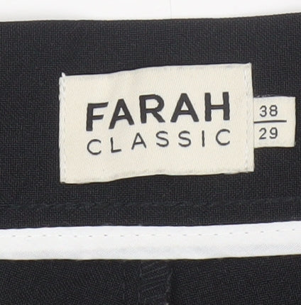 Farah Classic Men’s Black 38W 29L Straight Dress Trousers