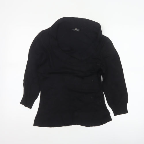 Coast Women’s Black Size 12 Cowl Neck Silk Blend Knit Jumper