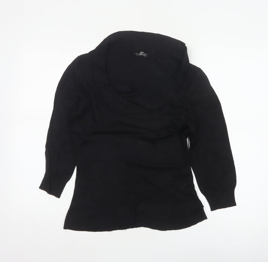 Coast Women’s Black Size 12 Cowl Neck Silk Blend Knit Jumper