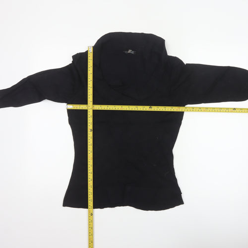 Coast Women’s Black Size 12 Cowl Neck Silk Blend Knit Jumper