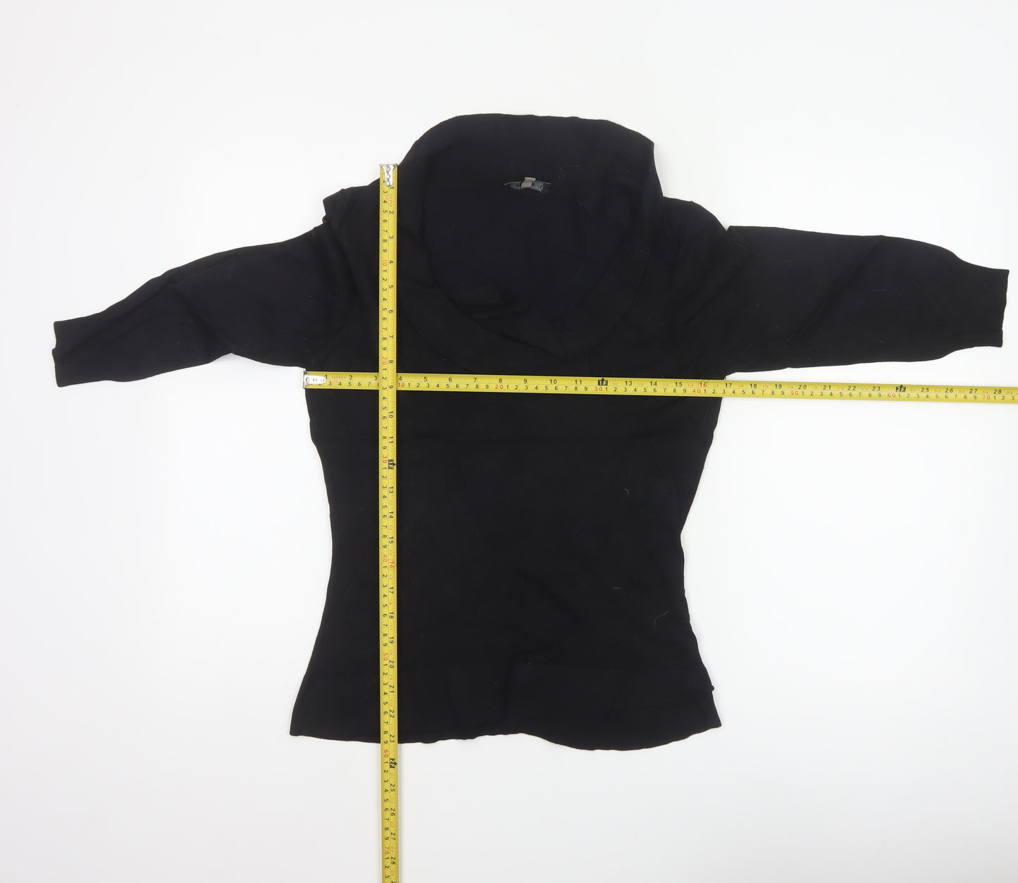 Coast Women’s Black Size 12 Cowl Neck Silk Blend Knit Jumper