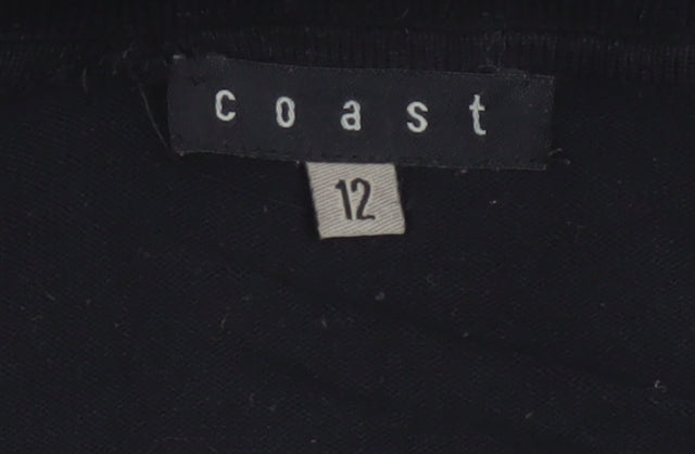 Coast Women’s Black Size 12 Cowl Neck Silk Blend Knit Jumper