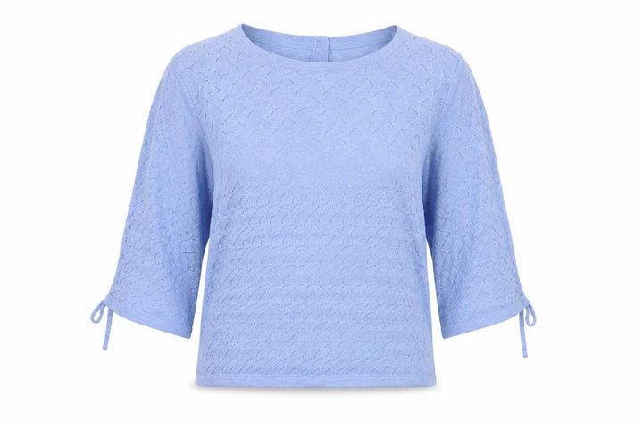 FatFace Women’s Blue UK 12 Open Knit Button 3/4 Sleeve Cardigan