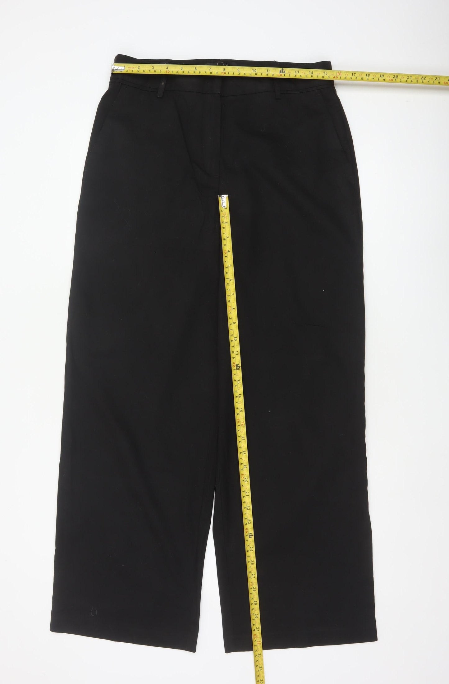 Next Women’s Black UK 14 Tailored Wide-Leg Dress Trousers