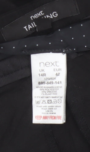 Next Women’s Black UK 14 Tailored Wide-Leg Dress Trousers