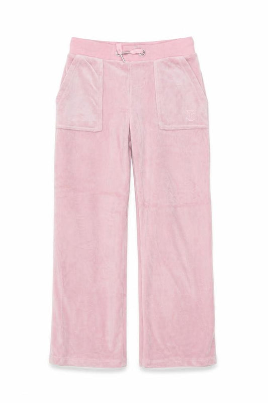 Juicy Couture Girls Pink Velour Cargo Trousers Age 7-8 Pockets