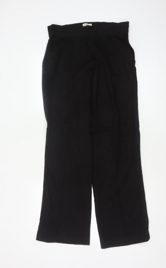 Jigsaw Women Black UK 10 High Rise Bootcut Pull-On Dress Trousers