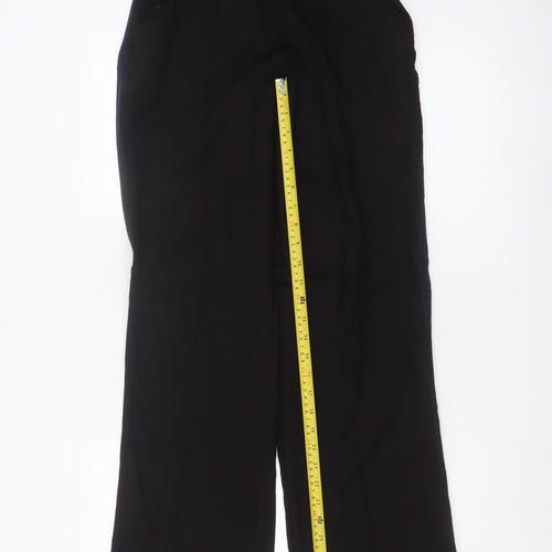 Jigsaw Women Black UK 10 High Rise Bootcut Pull-On Dress Trousers