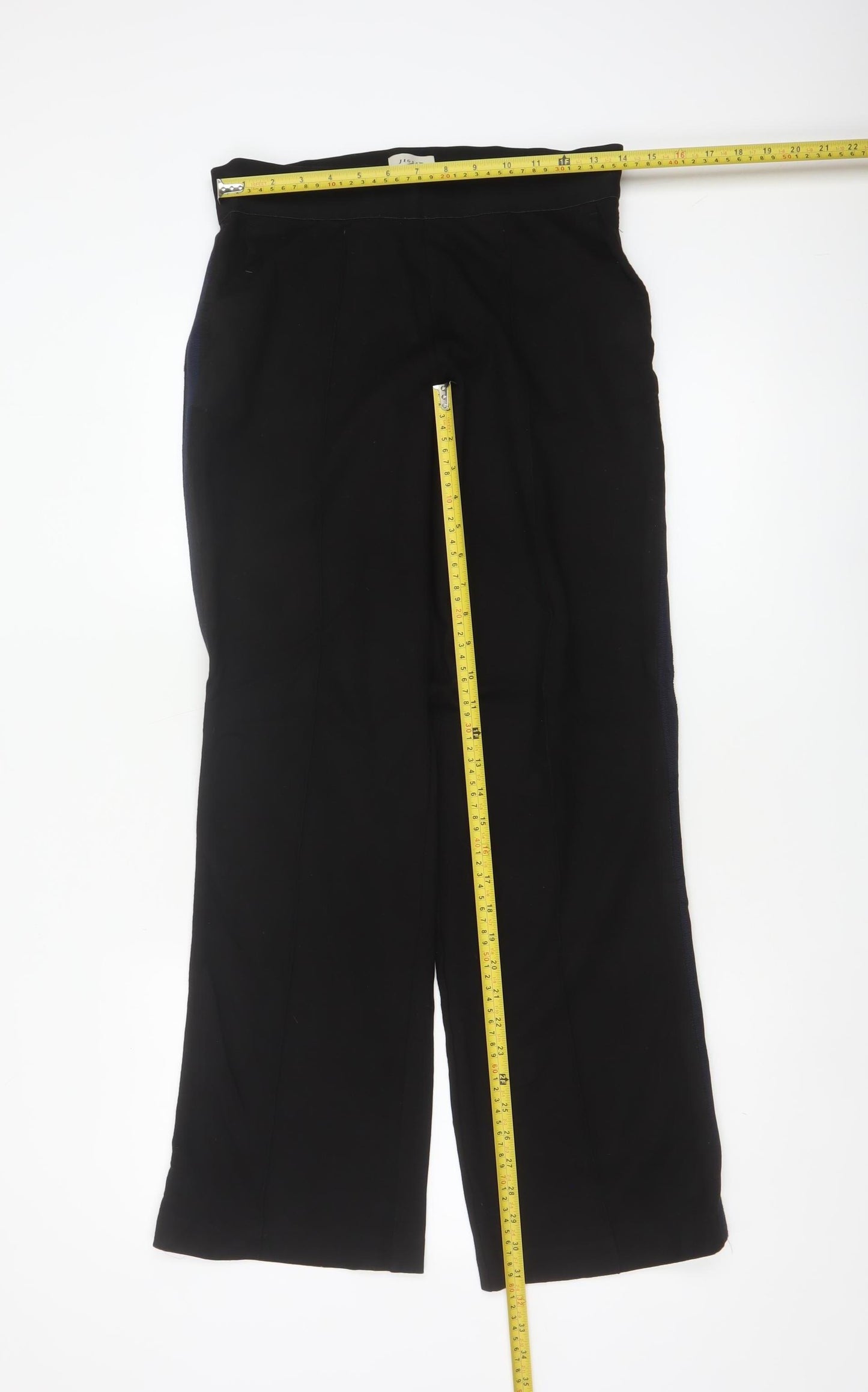 Jigsaw Women Black UK 10 High Rise Bootcut Pull-On Dress Trousers