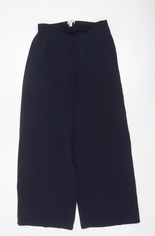 Marks and Spencer Women’s Navy Blue Size 10 Wide Leg Drawstring Trousers