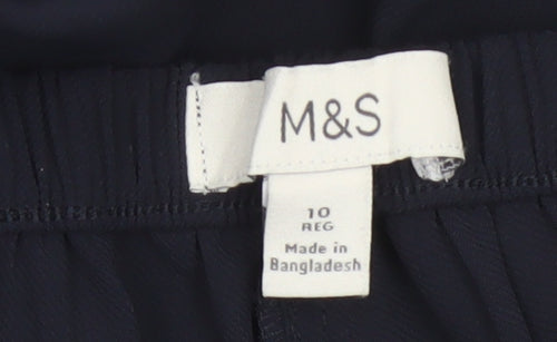 Marks and Spencer Women’s Navy Blue Size 10 Wide Leg Drawstring Trousers