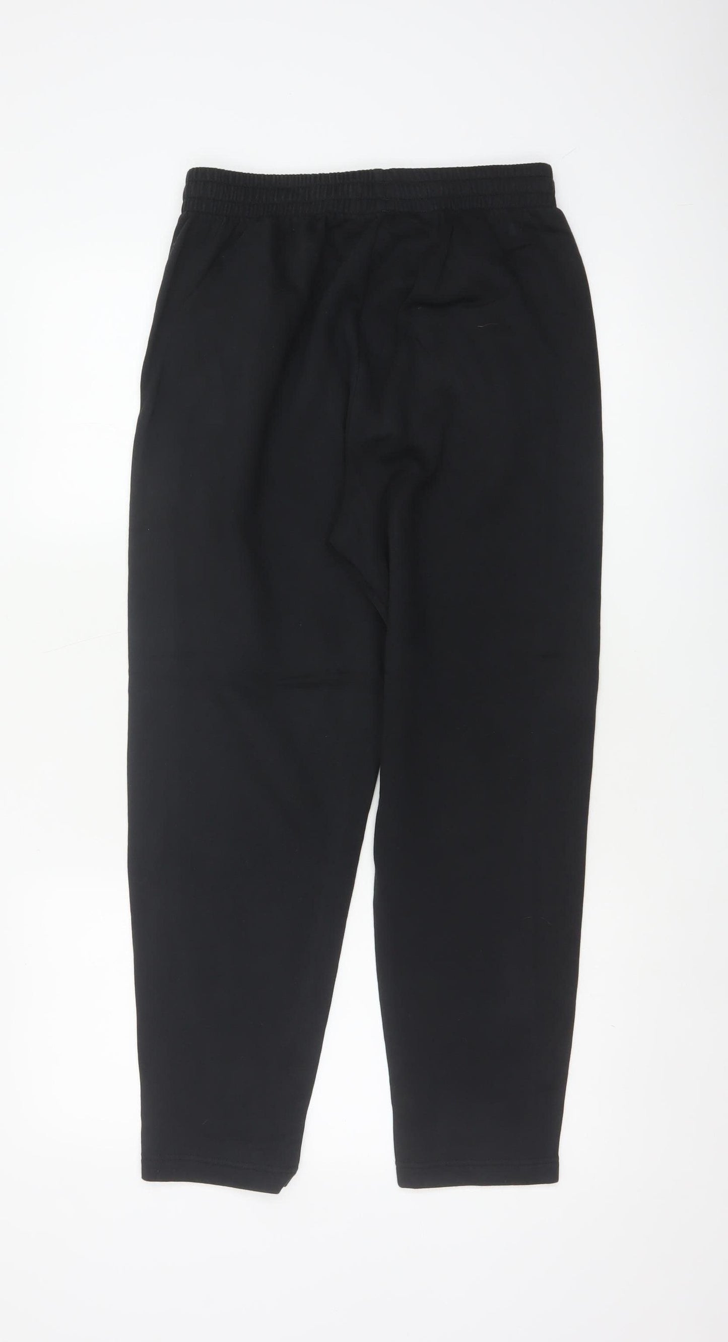 adidas Boys Black Jogger Trousers 13-14 Years Cotton Blend Elastic Waist