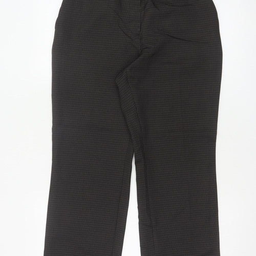 Marks and Spencer Women Brown UK 10 Short Straight Tailored Trousers