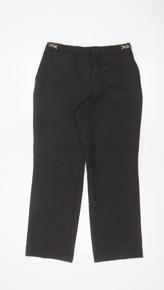 Marks and Spencer Women Brown UK 10 Short Straight Tailored Trousers