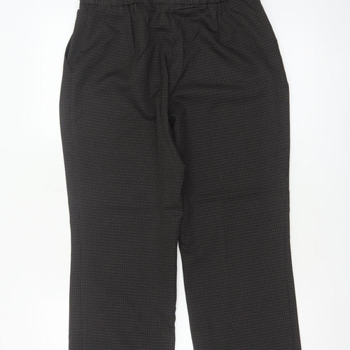 Marks and Spencer Women Brown UK 10 Short Straight Tailored Trousers