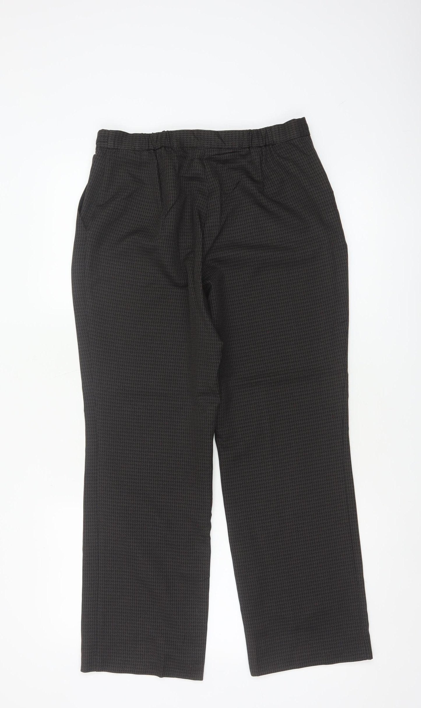 Marks and Spencer Women Brown UK 10 Short Straight Tailored Trousers