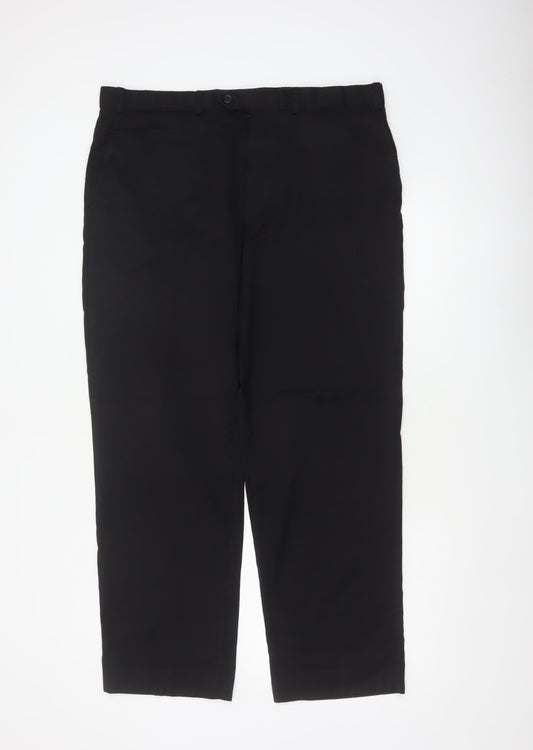 Marks and Spencer Men Black 36in Wool Tailoring Performance Dress Trousers