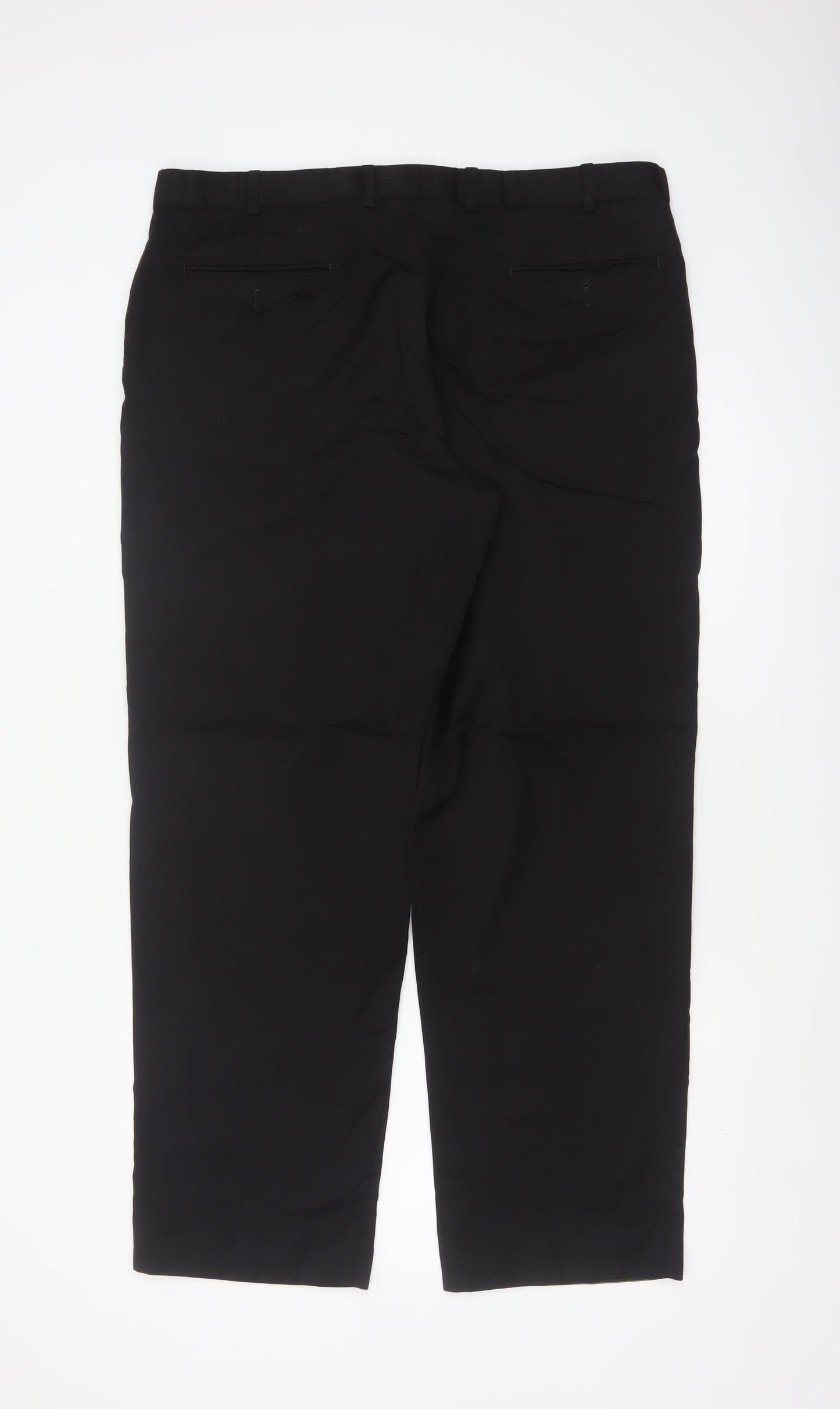 Marks and Spencer Men Black 36in Wool Tailoring Performance Dress Trousers