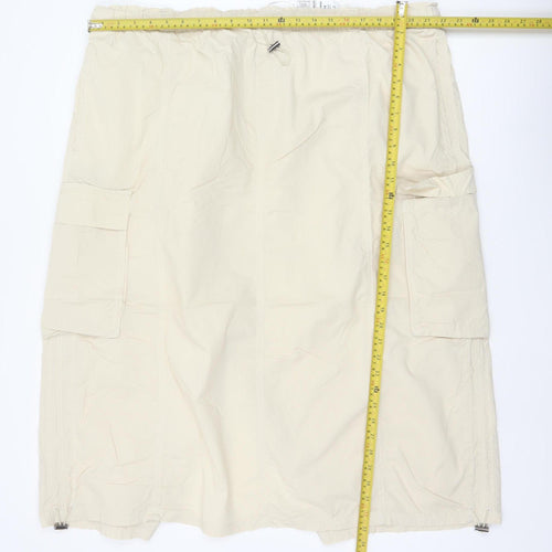 Marks & Spencer Women Beige UK 24 Long Cargo Skirt Drawstring Pockets