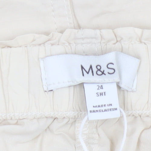Marks & Spencer Women Beige UK 24 Long Cargo Skirt Drawstring Pockets