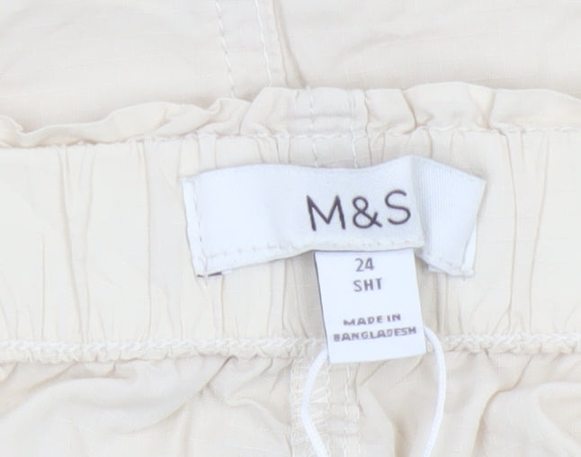 Marks & Spencer Women Beige UK 24 Long Cargo Skirt Drawstring Pockets