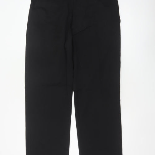George Men’s Black 34 Regular Straight Dress Trousers Adjustable Waist